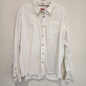 Wrangler Vintage Wash White Gray Button Down Size 2XL